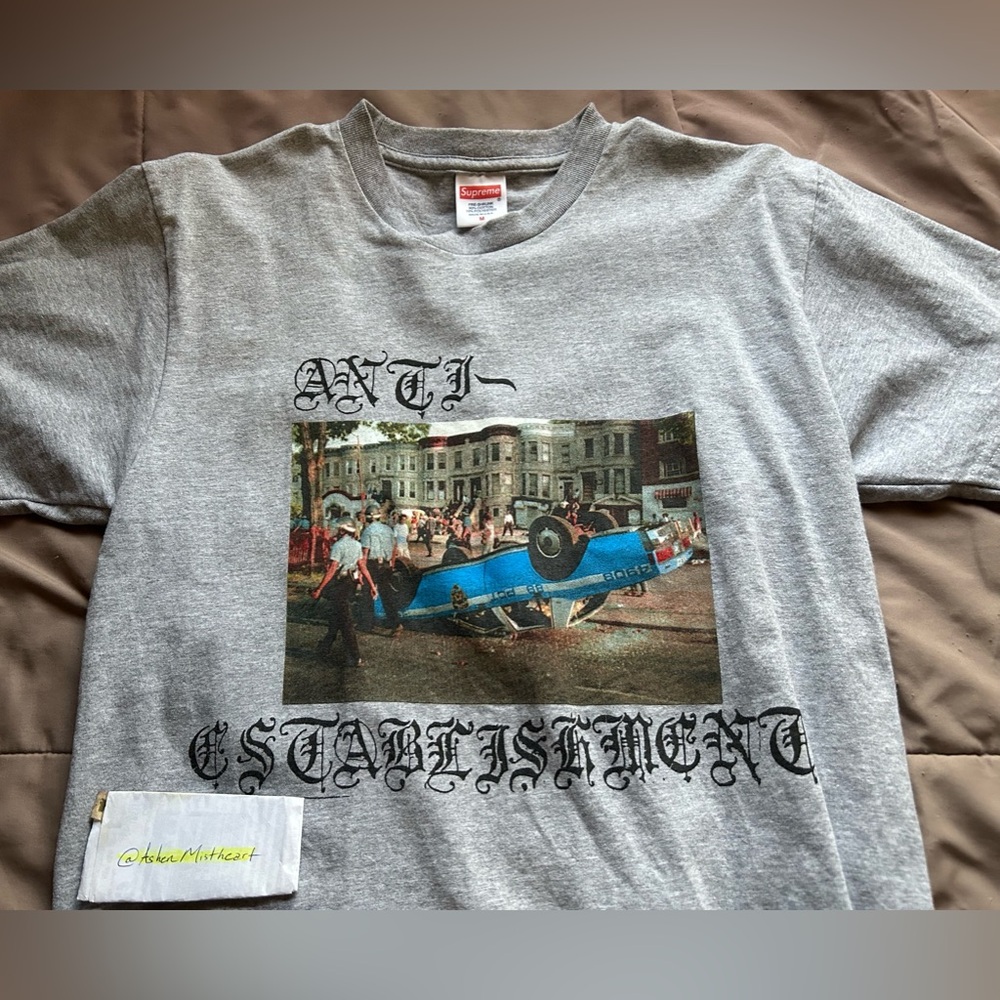 Supreme Anti-Establishment Rare tee 2013 grey Size M